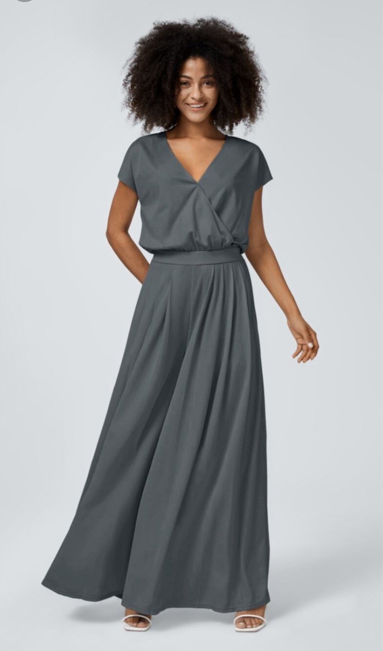 Halara Sz Large L Jumpsuit Dark Gray Waffle Knit - Picture 1 of 9